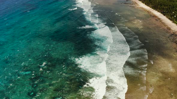Ocean Waves and Sea Surf, Aerial View