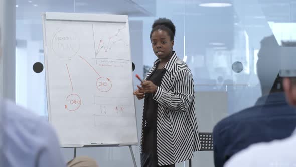 African Female Manager Presenting Marketing Plan