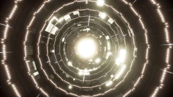 Abstract Glowing Scifi Light Tunnel 4K 01