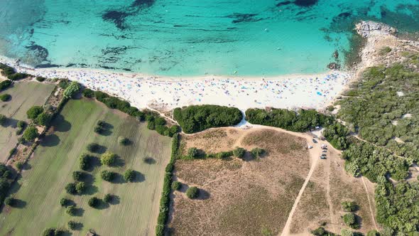 Beach, blue sea and yachts