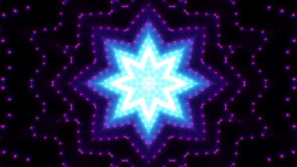 VJ Kaleidoscope Star Light Background Loop