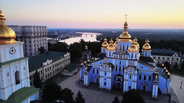 St. Michael's Golden-Domed Monastery in the Morning. Kyiv, Ukraine