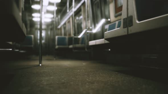Inside of New York Subway Empty Car alt