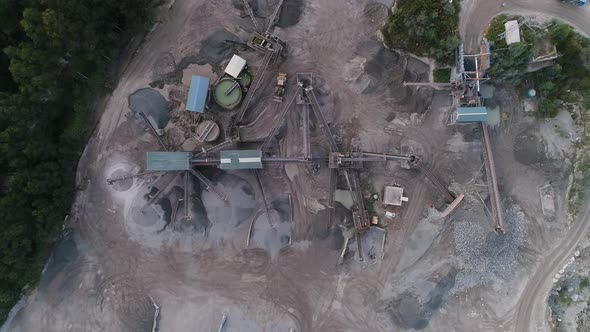 Drone Aerial View of Limestone Quarry