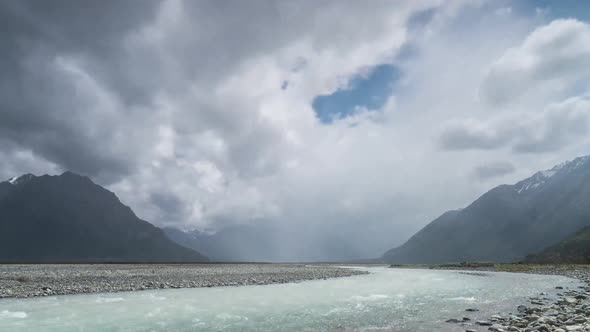 Time Lapse Of Dark Clouds In Sky