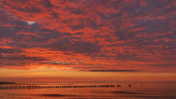 Dramatic Sky at Sunset on the Baltic Sea