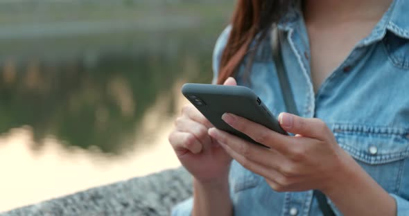 Close up of woman use of smart phone