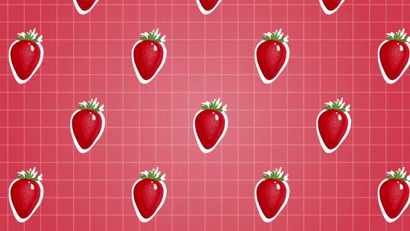 Strawberry Fruits Food Animation Background