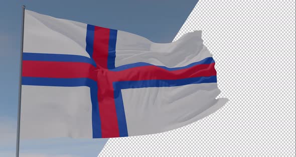 flag Faroe islands patriotism national freedom, seamless loop, alpha channel