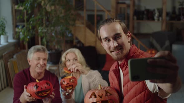 A Family is Taking a Photo Together