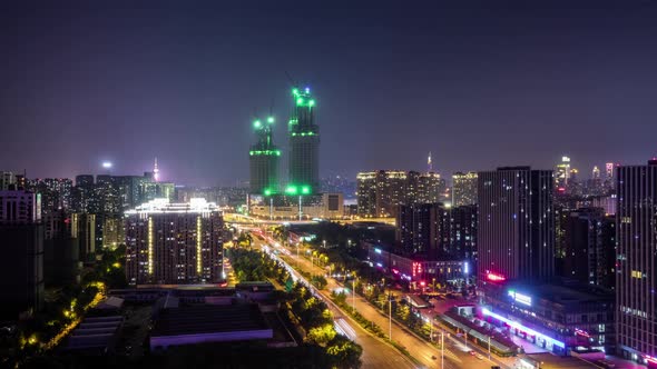 Time lapse of cityscape in nanjing city,china