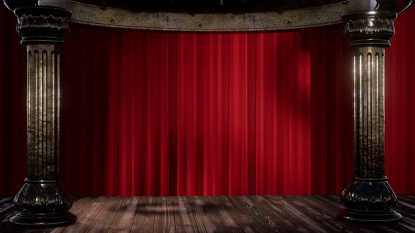 Stage Curtain with Light and Shadow