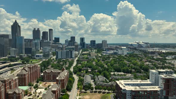 Aerial view of Atlanta near Downtown