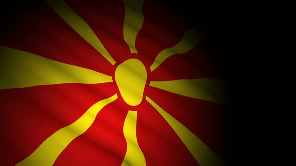 Macedonia Flag Blowing in Wind