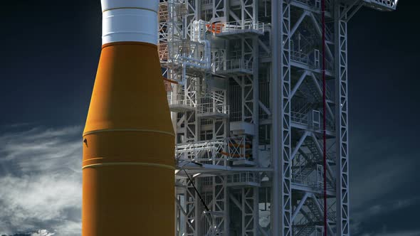 Space Launch System On Launch Pad