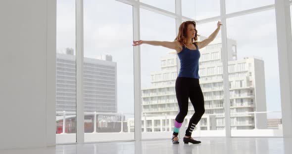 Dancer practicing contemporary dance