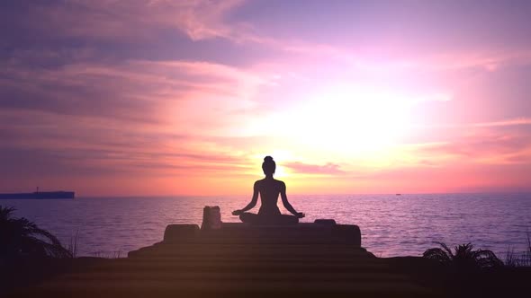 Meditation At Sunset In The Ocean HD