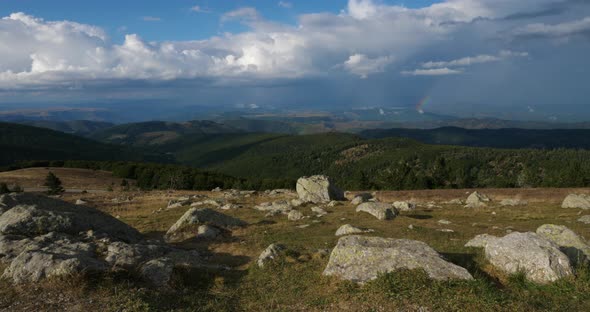 The Mont Aigoual, Gard department, the Occitan, France. View from the top.