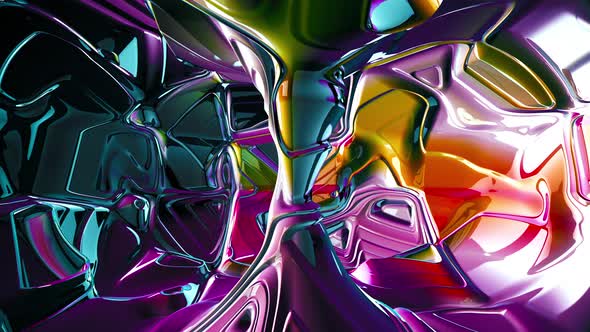 Abstract Colorful 3D Shiny Inner Chamber Texture Background Loop