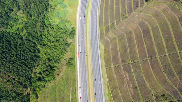 Landmark brazilian highway road between mountains.