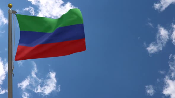 Dagestan Flag (Russia) On Flagpole