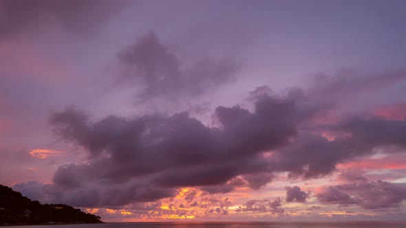 Time lapse of Majestic sunset or sunrise landscape Amazing light of nature cloudscape sky colorful