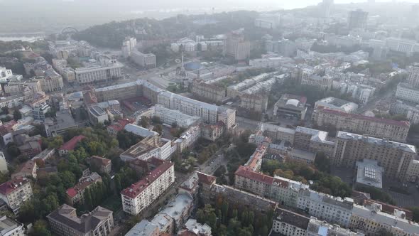 Cityscape of Kyiv, Ukraine. Aerial View, Slow Motion