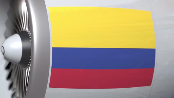 Turbine with Flag of Colombia