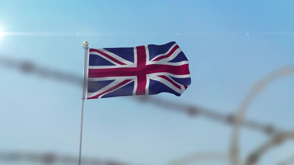 United Kingdom Flag Behind Border