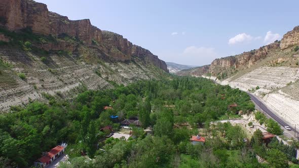 Deep Rocky Canyon With Forest in the Middle