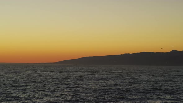 The ocean at sunset