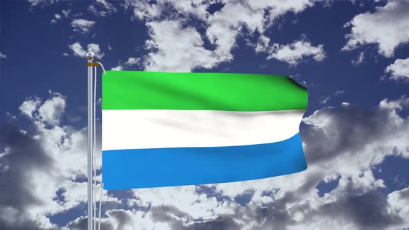 Sierra Leone Flag Waving 4k