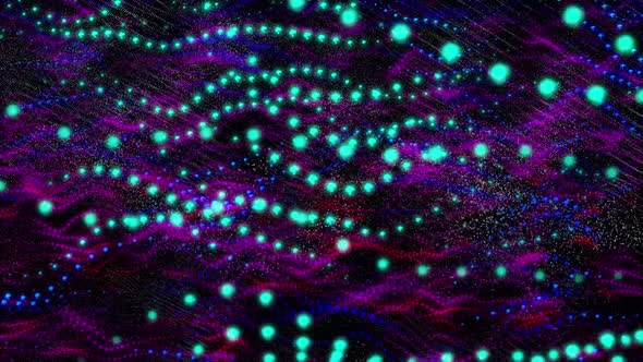 Abstract glowing tech particle line. animated dynamic shape particle background