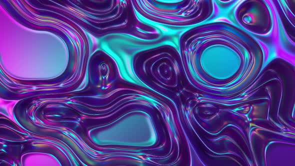 Abstract 3d Render Holographic Oil Surface