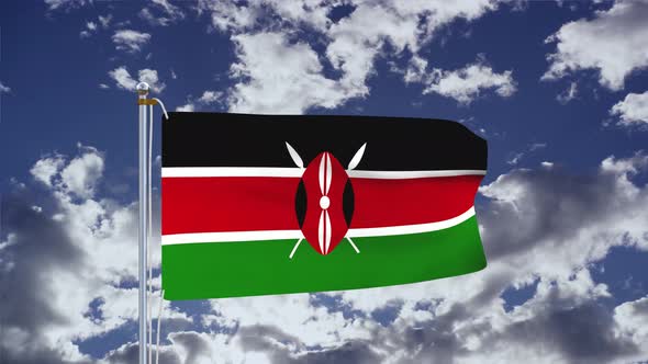 Kenya Flag Waving 4k