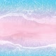 Aerial view at sunrise over the sea. Beautiful sea waves. Pink yellow sand and amazing sea. - VideoHive Item for Sale