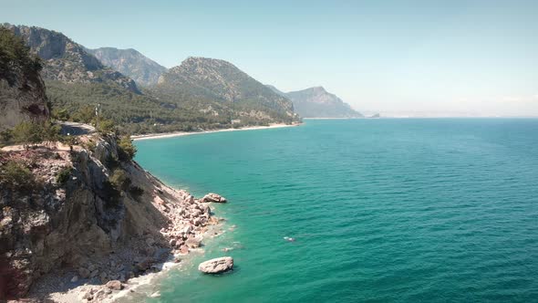 Rocky coastline of Mediterranean Sea.