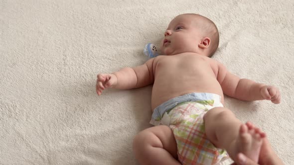 Health Skin Care Development Pediatrics Infant Closeup Mother Hands Give Naked Newborn Baby Child