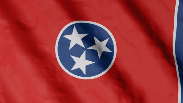 Flag of state Tennessee waving in the wind.