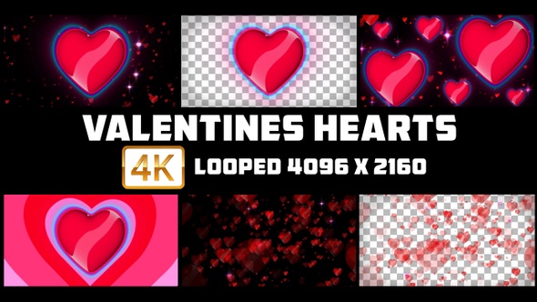 Valentine Hearts video animation