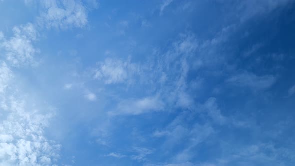 4K UHD : Time lapse of beautiful blue sky with clouds background.