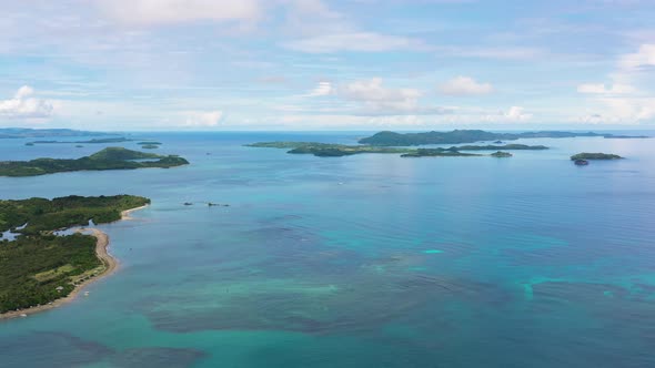 Seascape with Islands in the Early Morning View From Above