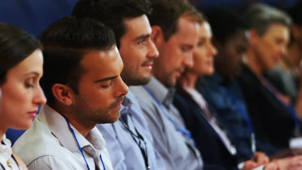 Business executives participating in a business meeting