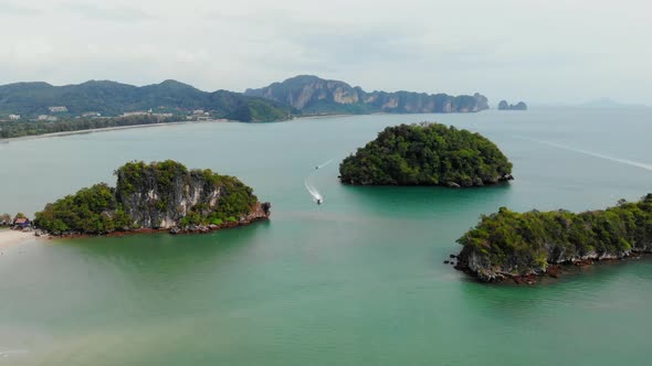 Aerial of Ao Nang Beach in Krabi