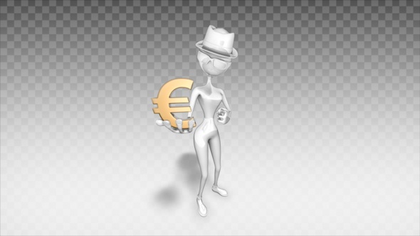 Cartoon 3D Woman - Show Euro