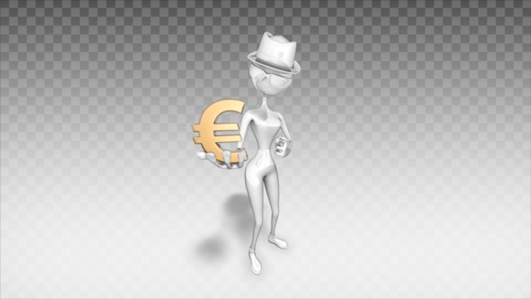 Cartoon 3D Woman - Show Euro alt