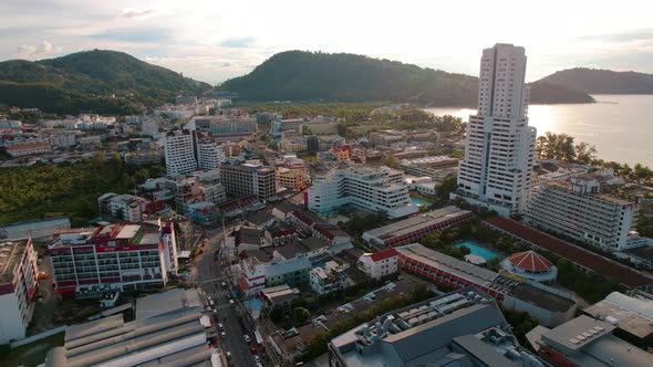 Beautiful Aerial Panoramic View Landscape and Cityscape View