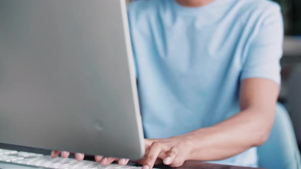 African man working with computer in the office 