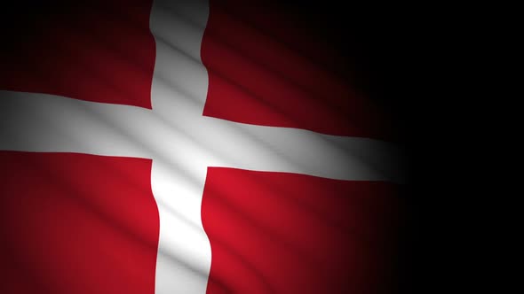 Denmark Flag Blowing in Wind