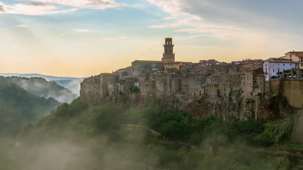 Time Lapse of Pitigliano Old Town in Italy